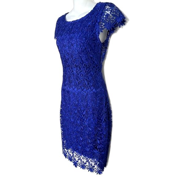RUBBER DUCKY LULU'S SEXY "SUITE LIFE" ROYAL BLUE LACE BACKLESS DRESS SIZE MEDIUM - Picture 7 of 14